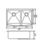Stainless Steel Double Butler Offset Sink