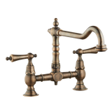 Brunel - Old English Bridge Kitchen Sink Mixer - Metal Levers