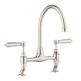 Traditional Kitchen Bridge Mixer Tap - Porcelain Levers